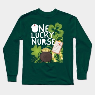 One Lucky Nurse, One Lucky ER Nurse, St Patrick's Day Nurse Long Sleeve T-Shirt